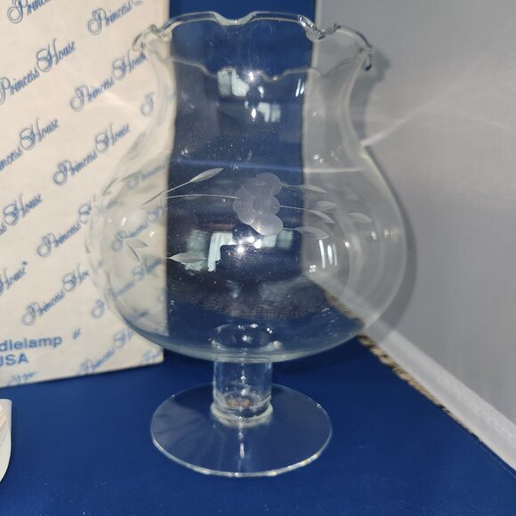 Princess House Heritage Crystal Pedestal Centerpiece Taper Candle Lamp #409 NIB - Picture 1 of 8